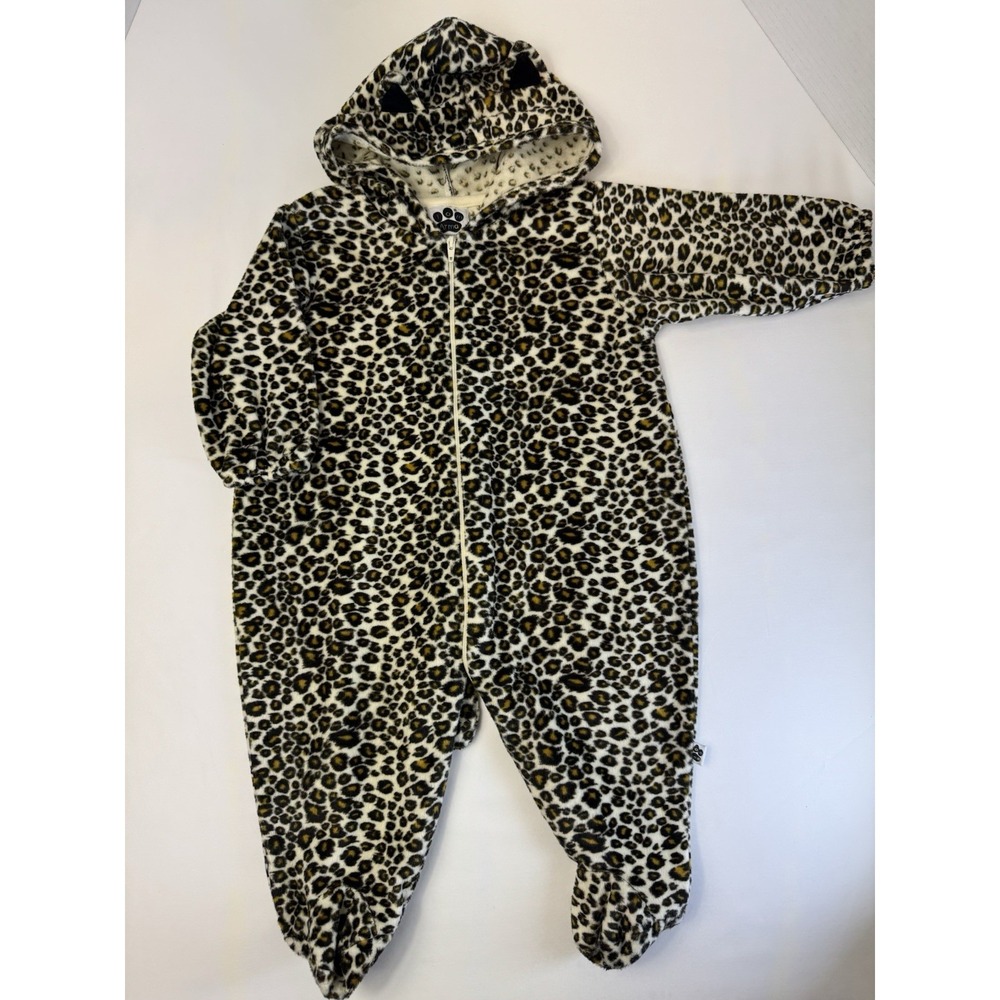 RARE Vintage Tom Arma Infant Leopard Costume Zipper Coverall 9 Mo Y2K 2002